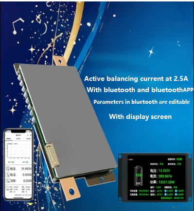 3S-8S Smart Activce BMS 60A-600A with Bluetooth and Display Screen 1.5A-10A Balancing Current
